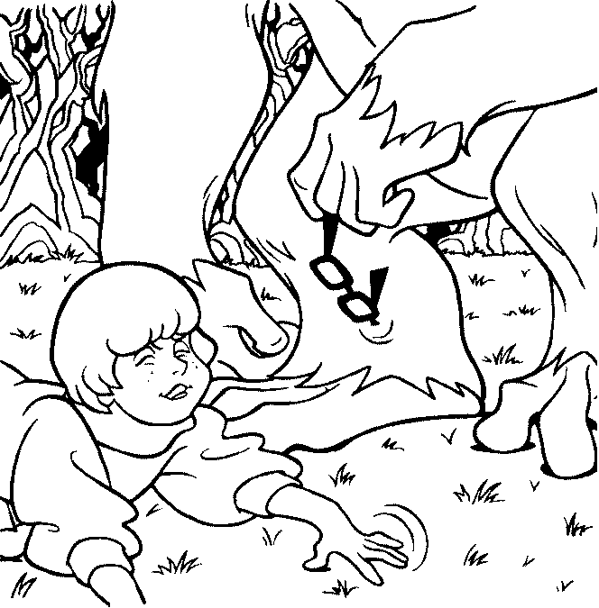 coloriage scoubidou vera se fait voler ses lunettes